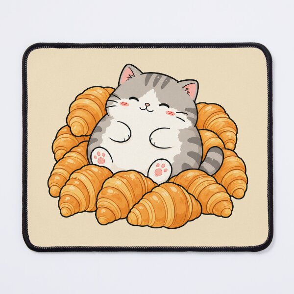 Item preview, Cute Cat In Croissant Pile designed and sold by MonkiFlipp.