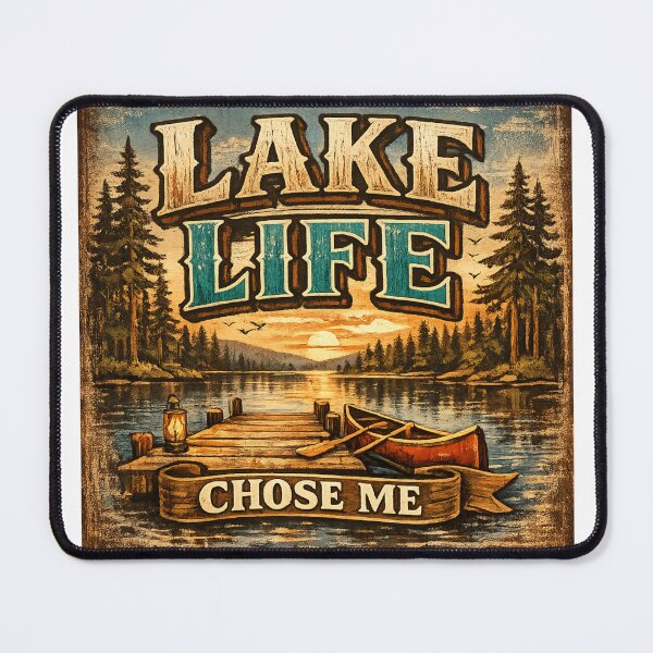 Item preview, Lake Life Chose Me – Rustic Canoe Dock Typography Desig designed and sold by UrbanStatic.