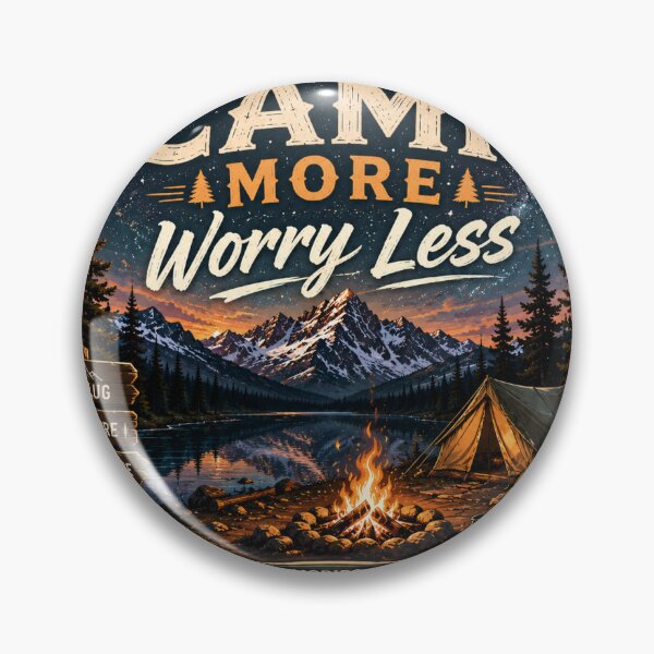 Item preview, Camp More, Worry Less – Collect Memories, Not Things | Premium Camping Adventure Sticker designed and sold by Genesis-Ink.