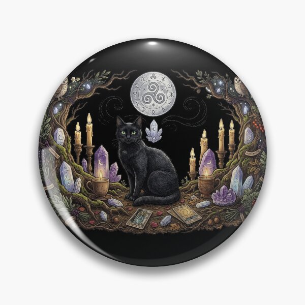 Item preview, Black Cat Witchy Tarot Night Illustration designed and sold by GrzywaM.