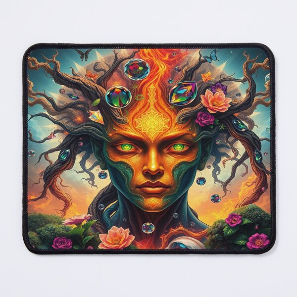 Item preview, Impasto Surreal Nature Spirit with Floral Cosmic Light designed and sold by FotoworldEdel.
