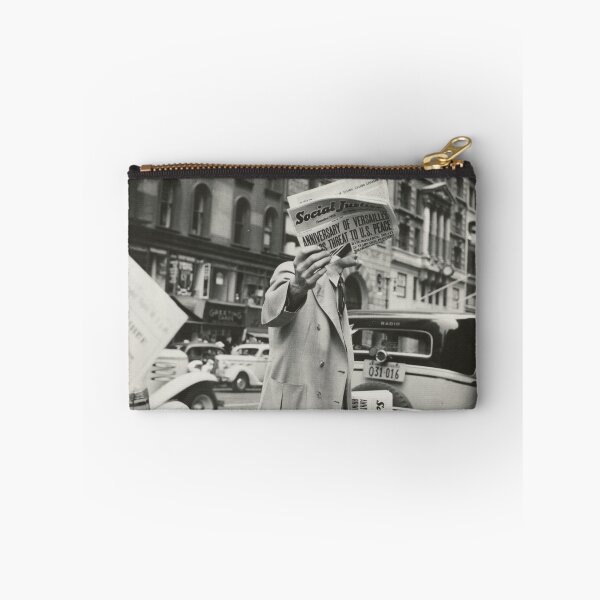 Item preview, The Daily News - Treaty of Versailles newspaper being sold on New York City street vintage black and white photograph designed and sold by Astrid Arkhangelsky.