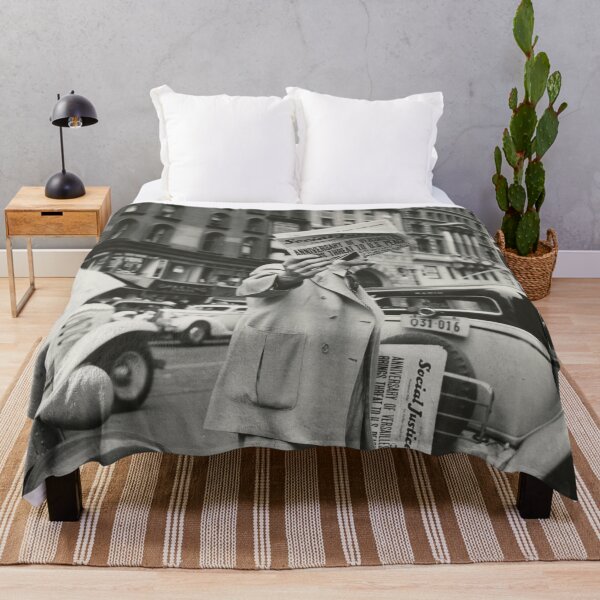 Item preview, The Daily News - Treaty of Versailles newspaper being sold on New York City street vintage black and white photograph designed and sold by Astrid Arkhangelsky.