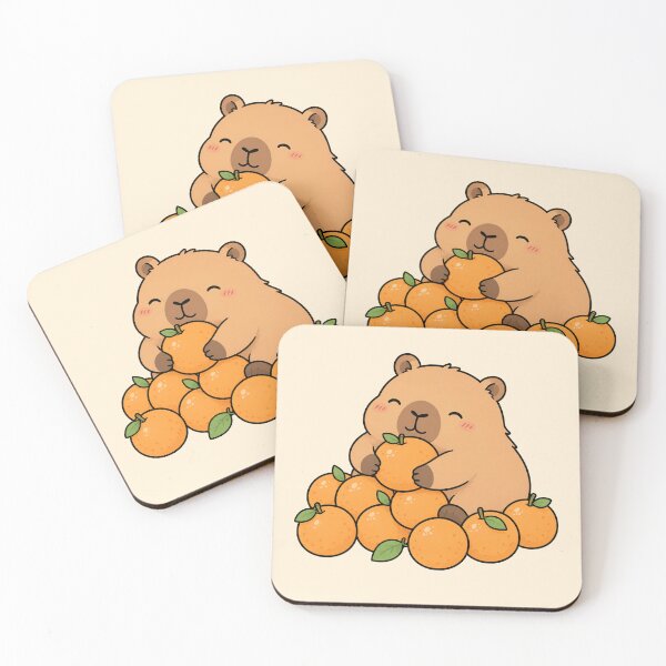 Item preview, Cute Capybara With Oranges designed and sold by MonkiFlipp.