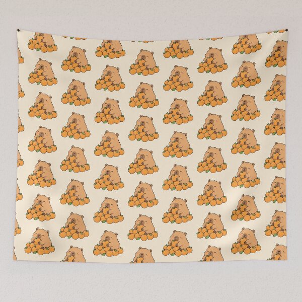 Item preview, Cute Capybara With Oranges designed and sold by MonkiFlipp.