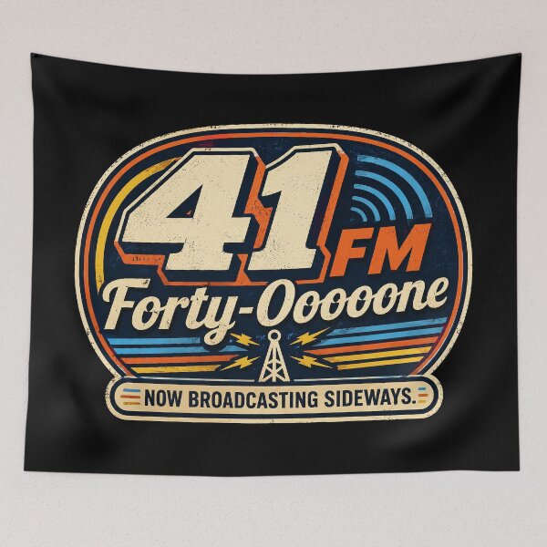 Item preview, 41 (forty-ooooone) SIDEWAYS SOCIETY COLLECTION - DJ COLLECTION - Forty-Ooooone FM Retro radio station logo - Now Broadcasting Sideways designed and sold by WheelieGdArt.