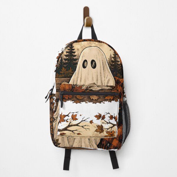 Item preview, Cozy Ghost Reading on Autumn Bench designed and sold by Drift Pattern Studio.
