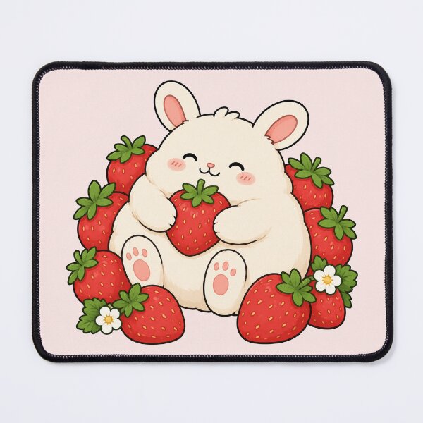 Item preview, Cute Bunny With Strawberries designed and sold by MonkiFlipp.
