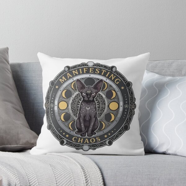 Item preview, Moon Phase Sphynx Cat Manifesting Chaos Occult Art designed and sold by Arc2020.