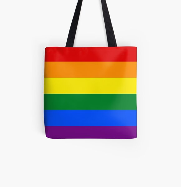 65 MCMLXV LGBT Gay Pride Rainbow Flag Print Tote Bag