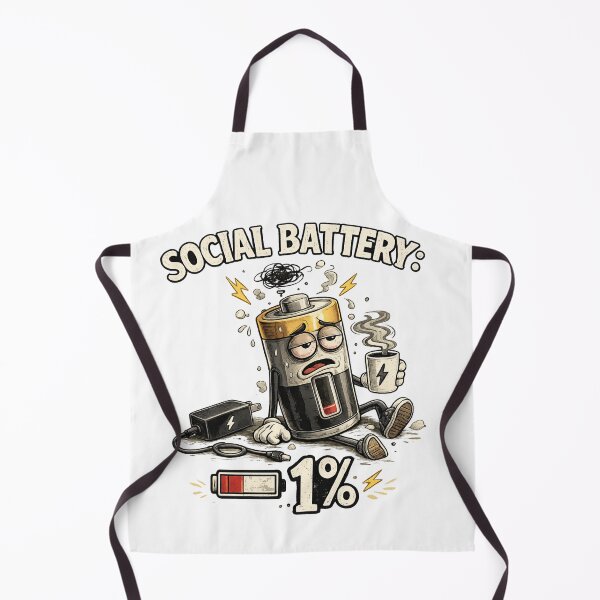 Item preview, Social Battery: 1% – Funny Introvert Coffee Cartoon Design designed and sold by Karszul.