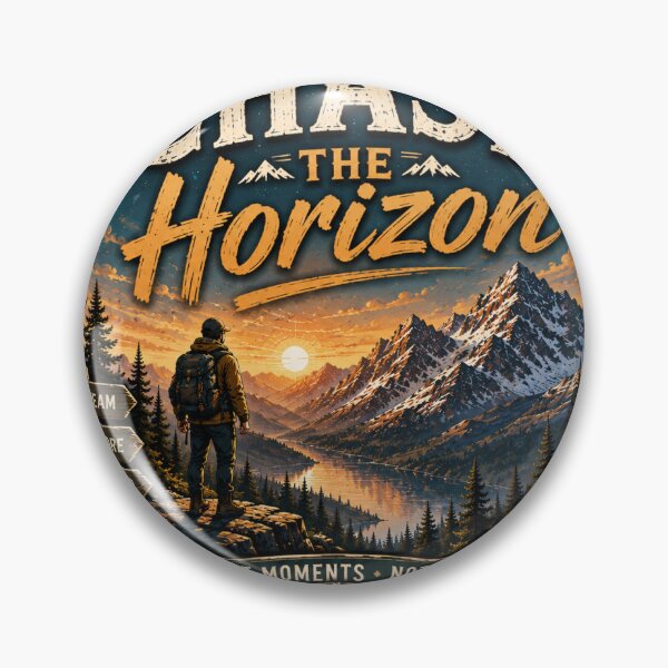 Item preview, Chase the Horizon – Collect Moments, Not Things | Premium Adventure Sticker designed and sold by Genesis-Ink.