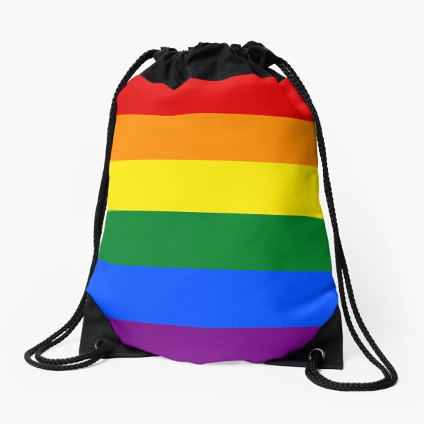 Pride rainbow flag Drawstring Bag