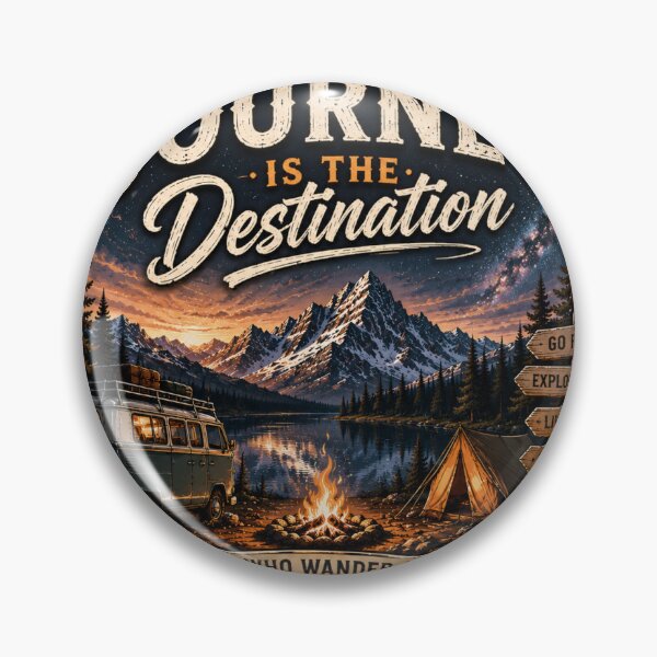 Item preview, The Journey Is the Destination – Not All Who Wander Are Lost | Premium Adventure Camping Sticker designed and sold by Genesis-Ink.