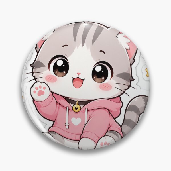 Item preview, Kawaii Cat Mascot Sticker - Cute Kitty Chibi Character`   designed and sold by Chinnibujji.