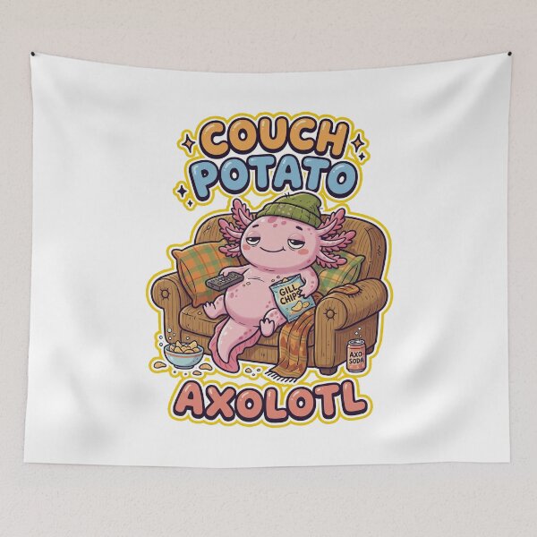 Item preview, Couch Potato Axolotl designed and sold by LOVEARTDESIGN.
