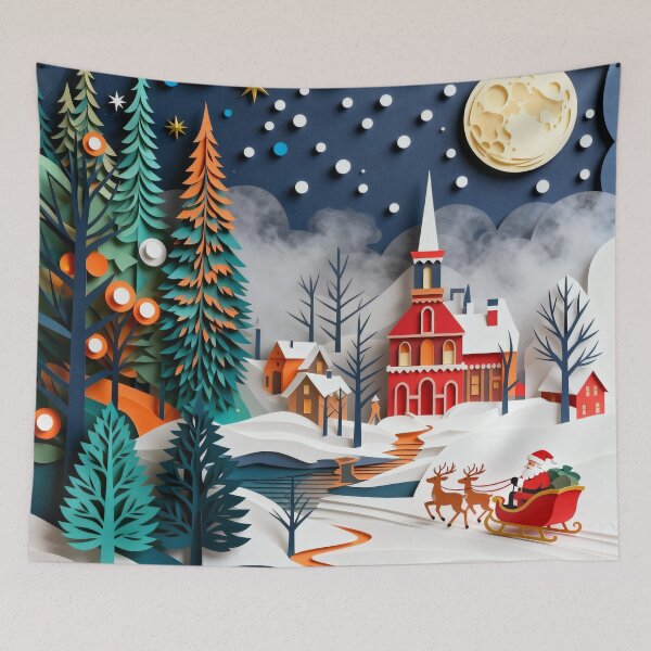 Item preview, Magical Christmas Village With Santa And His Sleigh designed and sold by GaffaDesigns.