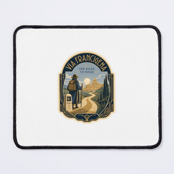 Item preview, via francigena 2026 - the road to rome- ancient monk- vintage art badge-sticker and more designed and sold by designkb.
