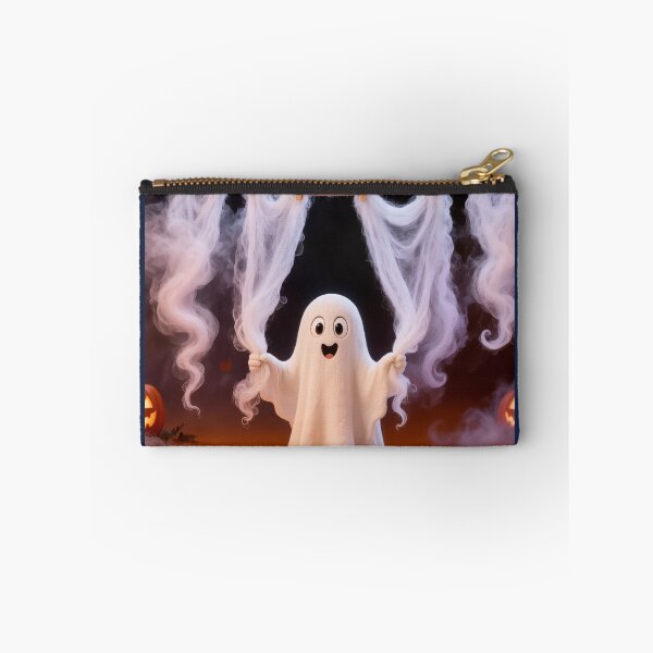 Item preview, Cute Ghost Hanging Spooky Cobwebs on a Clothesline Funny Halloween Cartoon Design designed and sold by OksArtStudio.