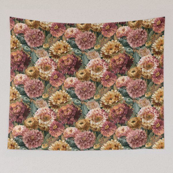 Item preview, Stunning Dahlias Flower - Tropical Flower Pattern  - Mother'S Day Gift Ideas designed and sold by RoyalStarsPatts.