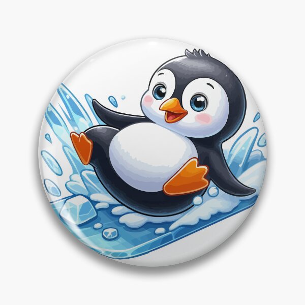 Item preview, Cute Baby Penguin Sliding on Ice Cartoon Illustration designed and sold by HesselKelvin.