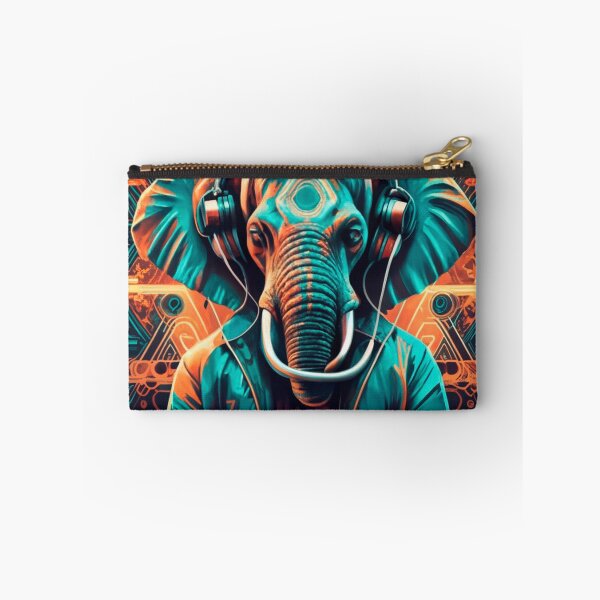 Item preview, Cyberpunk Elephant DJ - Futuristic Synthwave Music Art designed and sold by Outlet Raloel.