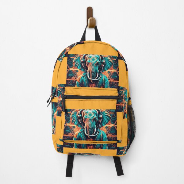 Item preview, Cyberpunk Elephant DJ - Futuristic Synthwave Music Art designed and sold by Outlet Raloel.