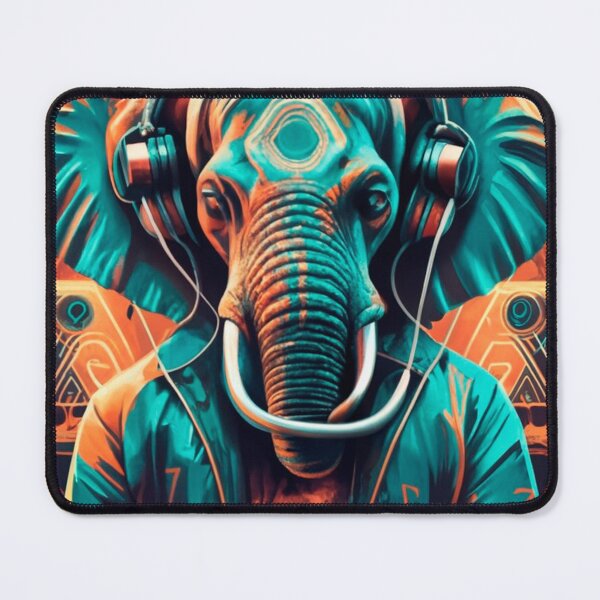 Item preview, Cyberpunk Elephant DJ - Futuristic Synthwave Music Art designed and sold by Outlet Raloel.