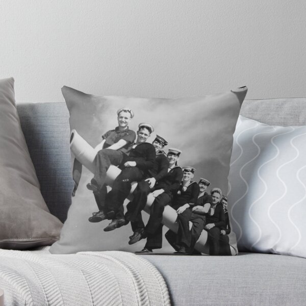 Item preview, Hilarious Seamen on a Naval Gun WWII vintage funny humorous black and white photograph designed and sold by Astrid Arkhangelsky.