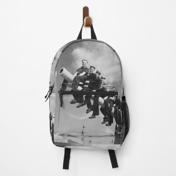 Item preview, Hilarious Seamen on a Naval Gun WWII vintage funny humorous black and white photograph designed and sold by Astrid Arkhangelsky.