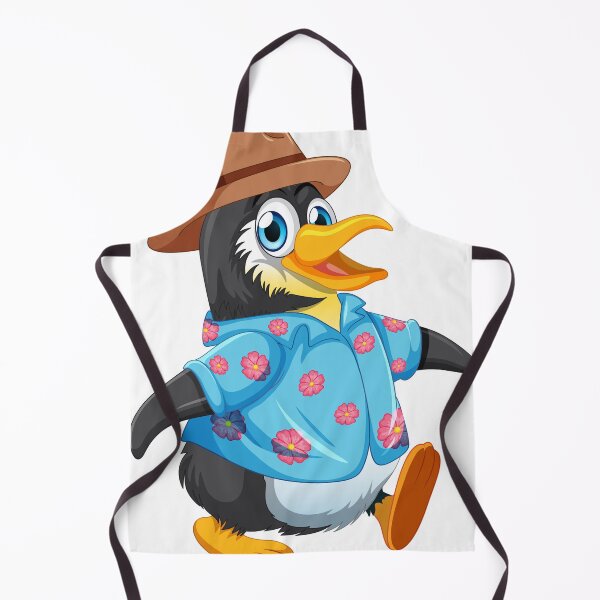 Item preview, Cute Penguin in Hawaiian Shirt and Safari Hat Cartoon Illustration designed and sold by HesselKelvin.