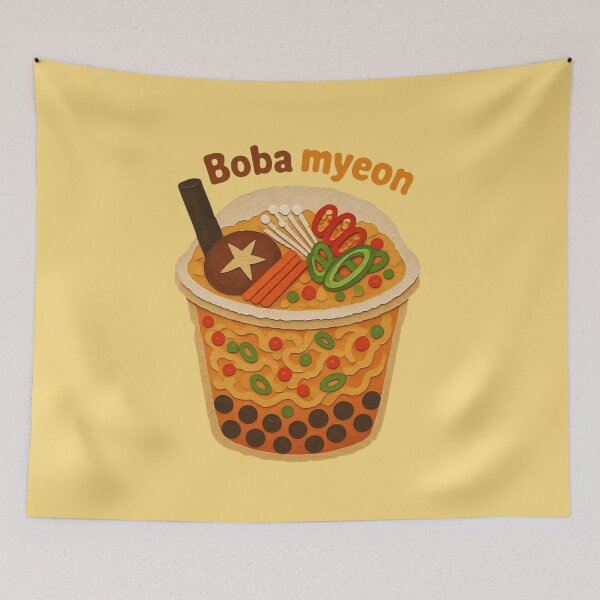 Item preview, Bubble Tea Ramen | Kawaii Boba Noodles Food Illustration designed and sold by Eathusiast.