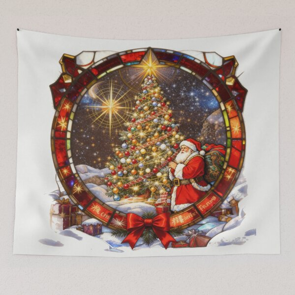 Item preview, Vintage Santa Claus And Christmas Tree Traditional Christmas designed and sold by GaffaDesigns.