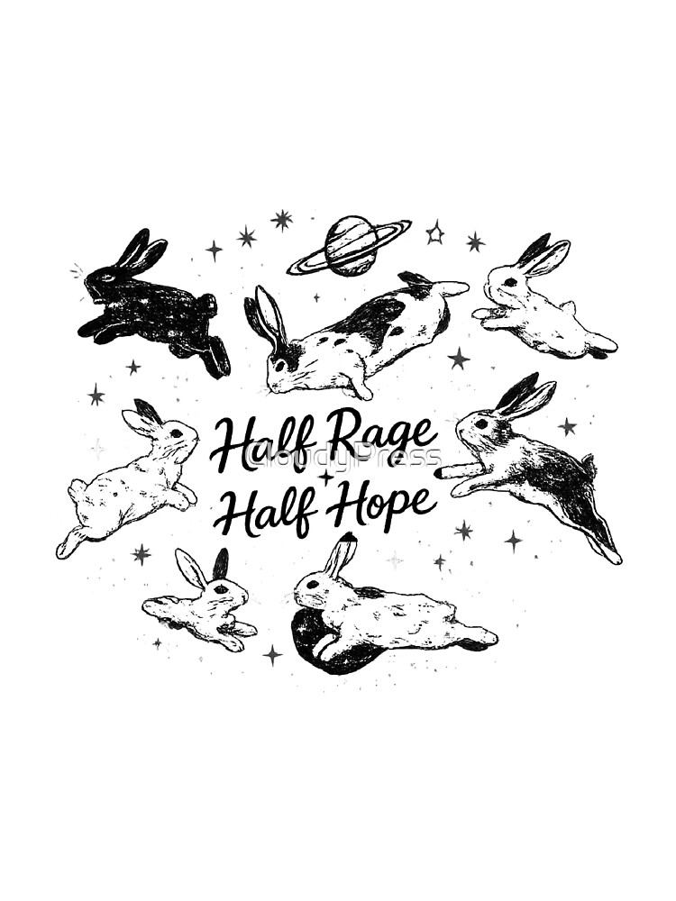 Thumbnail 3 of 3, Scarf, Half Rage Half Hope,Rage Resistance Rabbit designed and sold by ghishop555.