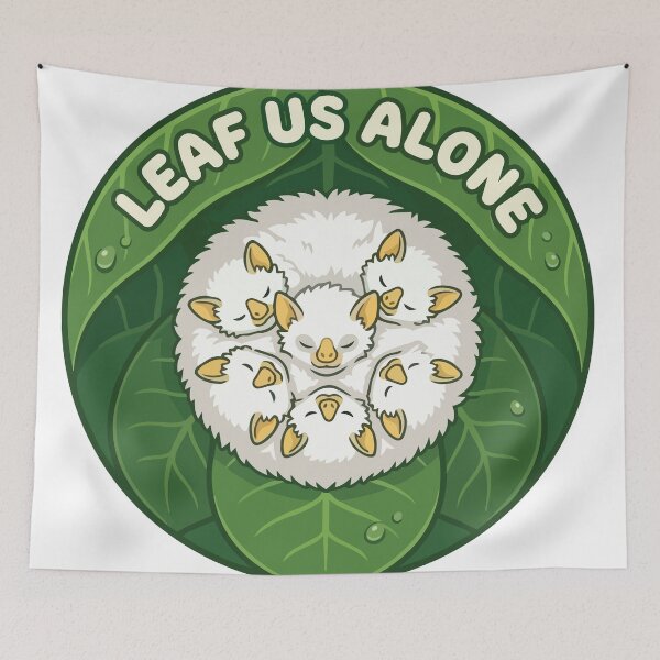 Item preview, Leaf Us Alone Cute Honduran White Bat Funny Pun designed and sold by Arc2020.