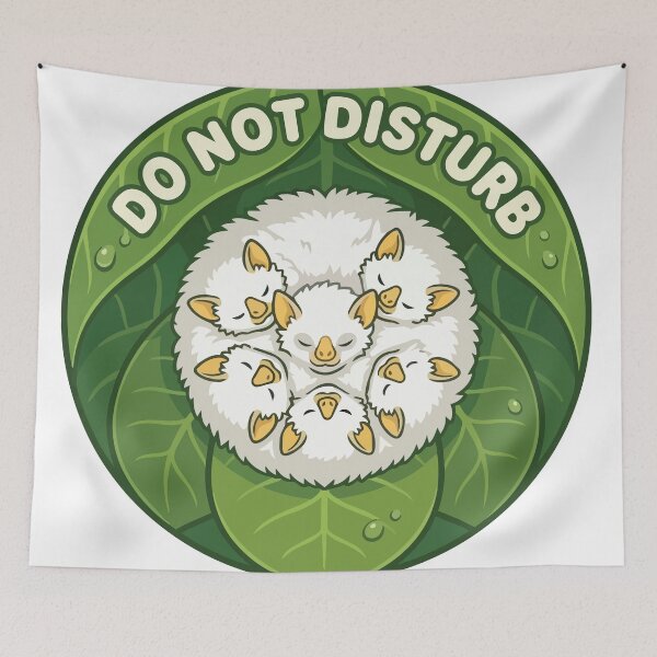 Item preview, Do Not Disturb Kawaii Honduran White Bat Sleepover designed and sold by Arc2020.