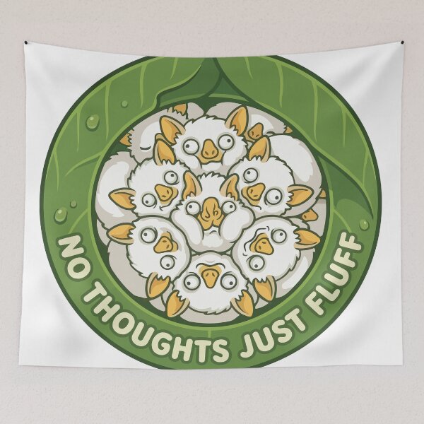 Item preview, No Thoughts Just Fluff Honduran White Bat Meme Art designed and sold by Arc2020.
