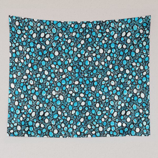 Item preview, Jacobean Botanical Style Blue Opal Gemstone Pattern designed and sold by Reinvented Decors.