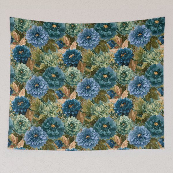 Item preview, Elegant Dahlias Flower  - Botanical Garden Pattern  - One Year Anniversary Gifts designed and sold by RoyalStarsPatts.