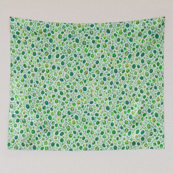 Item preview, Botanical Style Green Gemstone Pattern designed and sold by Reinvented Decors.