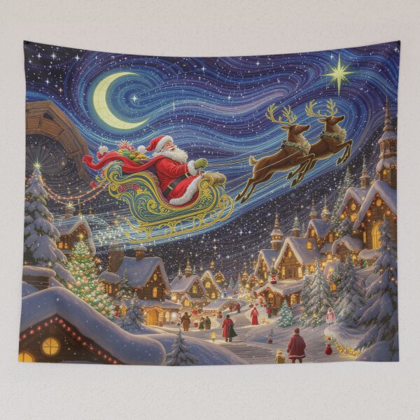 Item preview, Magical Christmas Village With Santa And His Sleigh designed and sold by GaffaDesigns.