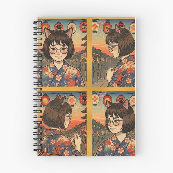 Item preview, Festive Whispers: The Cat-Eared Girl in Kimono designed and sold by Komatoya.