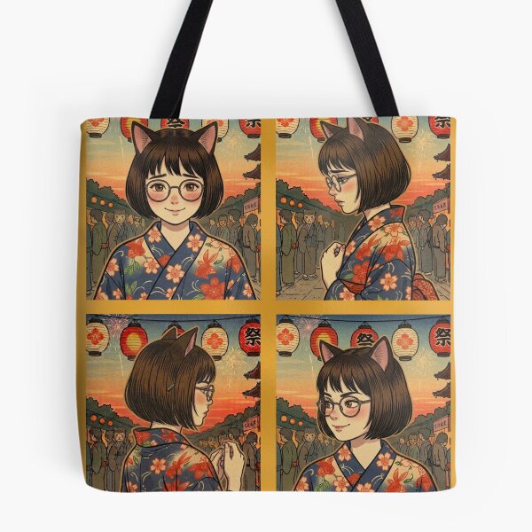 Item preview, Festive Whispers: The Cat-Eared Girl in Kimono designed and sold by Komatoya.