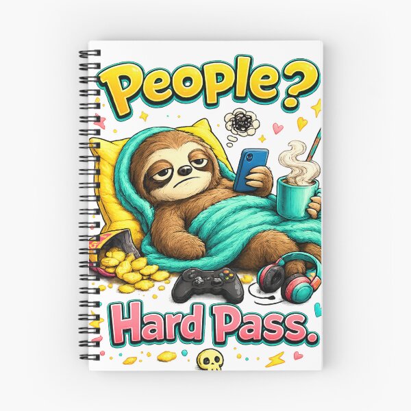 Item preview, People? Hard Pass. – Funny Introvert Sloth Cartoon Design designed and sold by Karszul.