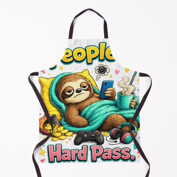 Item preview, People? Hard Pass. – Funny Introvert Sloth Cartoon Design designed and sold by Karszul.