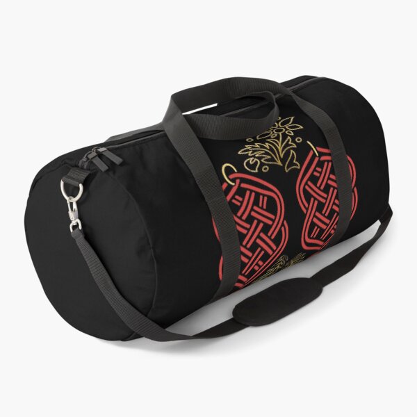Item preview, Gold & Red Knotwork – Elegant Macrame Inspired Design – Black Velvet Edition designed and sold by Macramellennias.