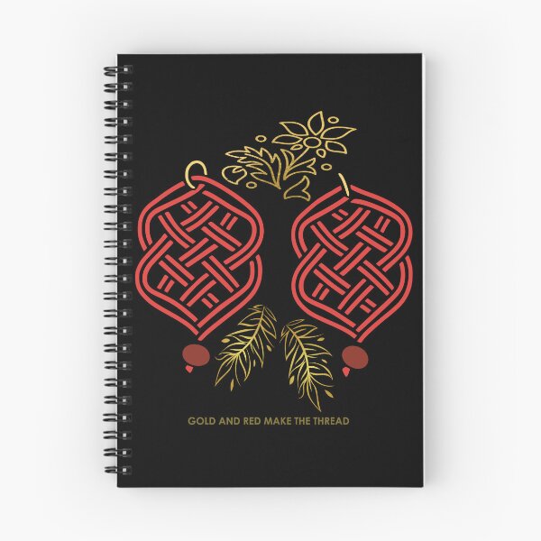 Item preview, Gold & Red Knotwork – Elegant Macrame Inspired Design – Black Velvet Edition designed and sold by Macramellennias.