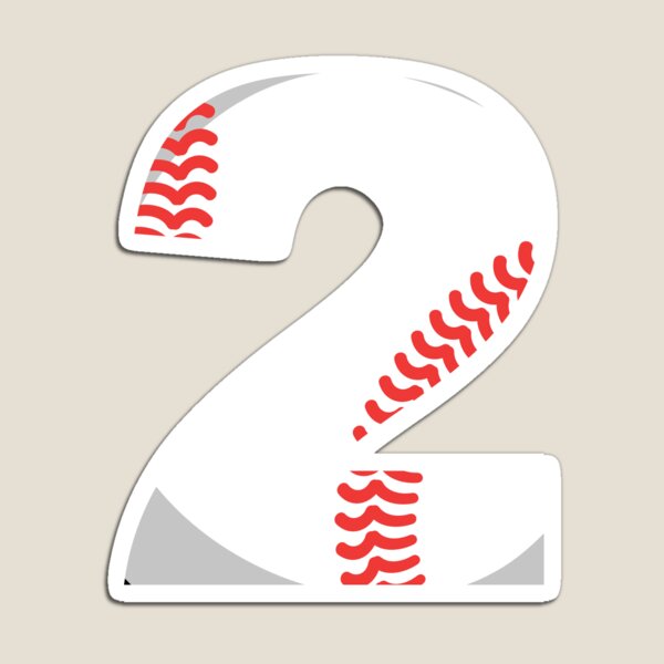 Baseball Style Number 2 With Seam Magnet