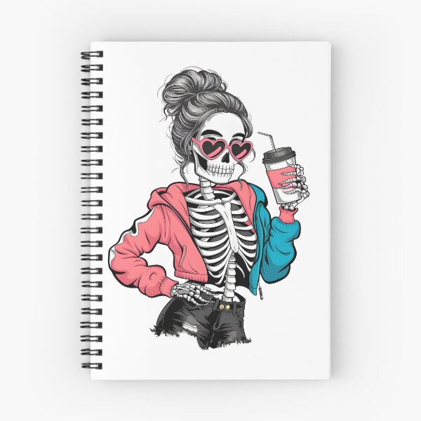 Item preview, Skeleton Girl Drinking Coffee designed and sold by BobaTeeStore.