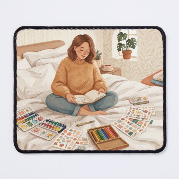 Item preview, Cozy Scrapbooking, Overhead Bed and Cat Illustration designed and sold by BlareBlare.